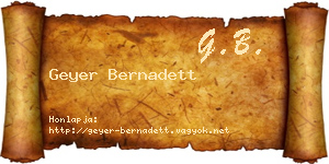 Geyer Bernadett névjegykártya